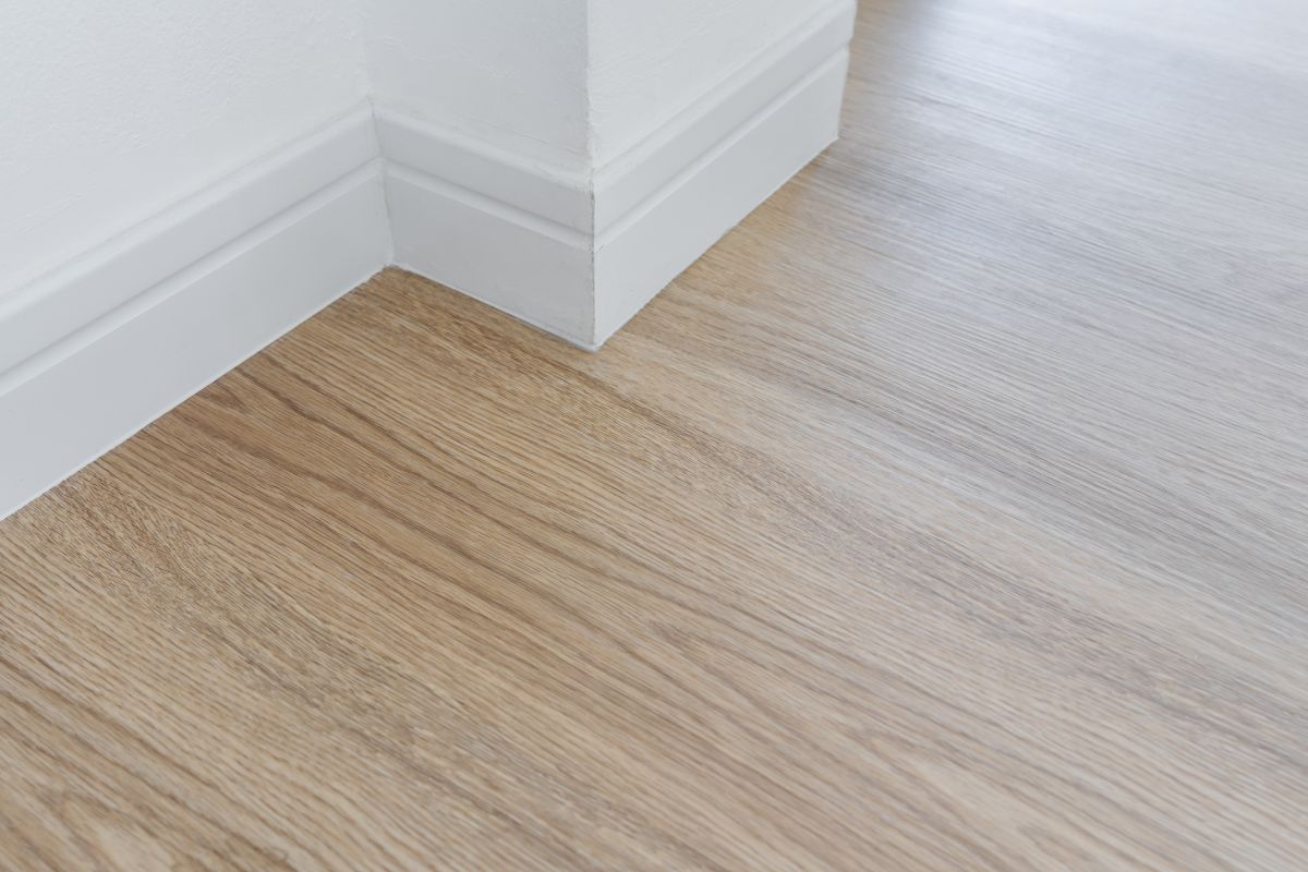 wood floor with white wall